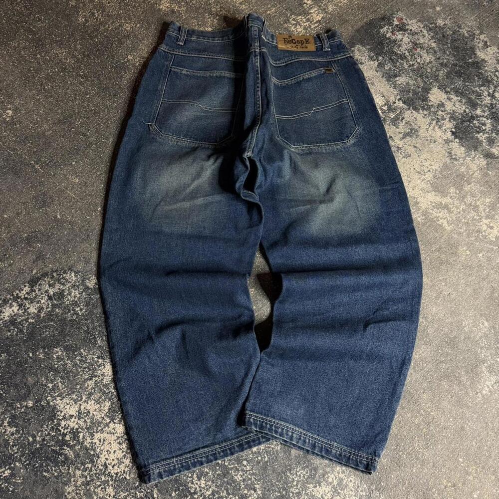 Super Baggy Y2K Blue Skate Jeans Denim